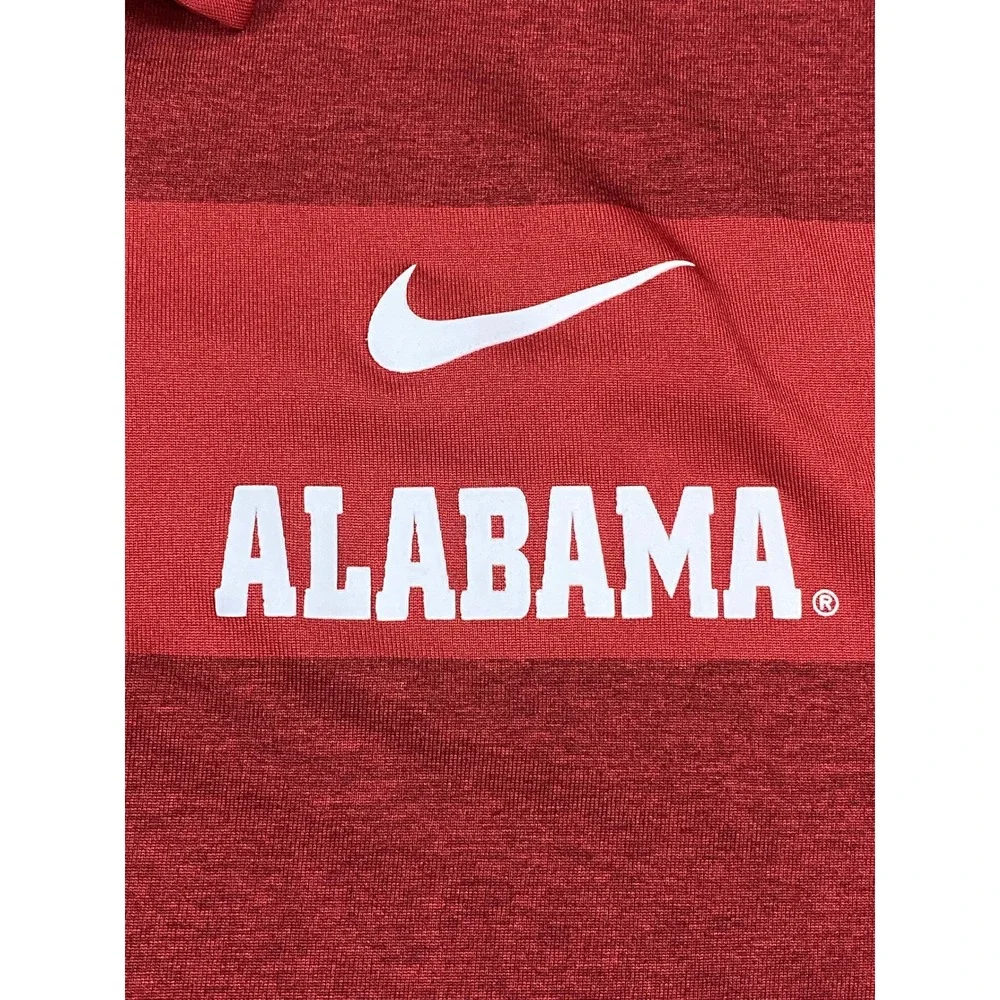 Nike Alabama Crimson Tide Dri-FIT Striped Polo Shirt Mens 3XL Red Short Sleeve